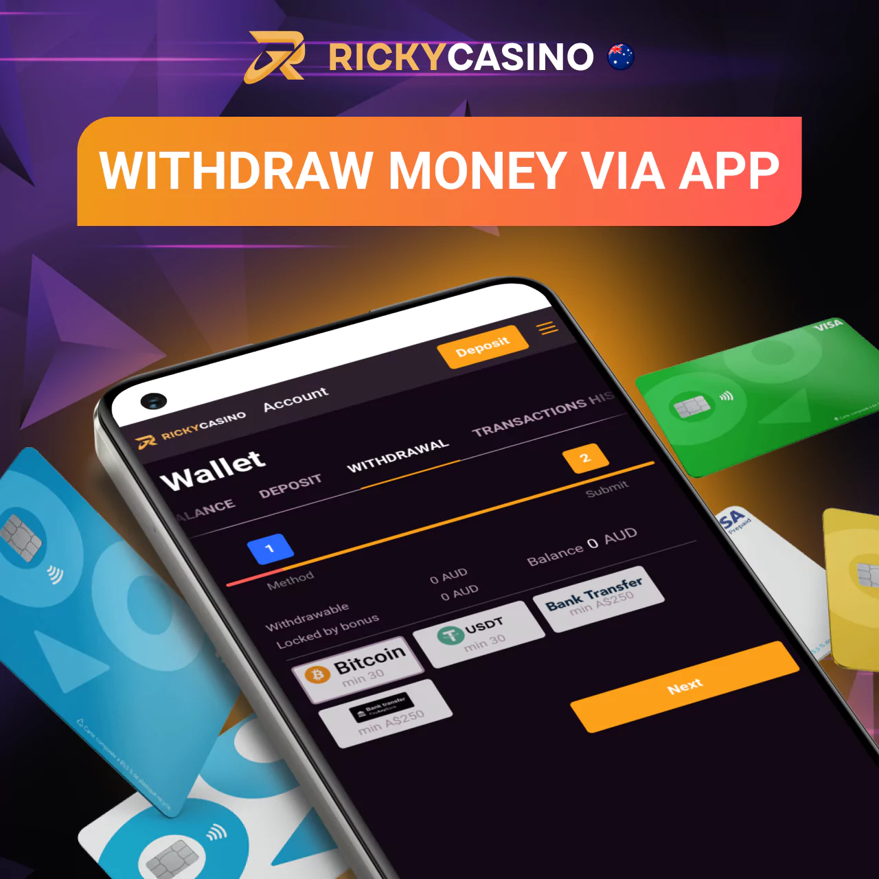 Withdrawing funds from Ricky Casino