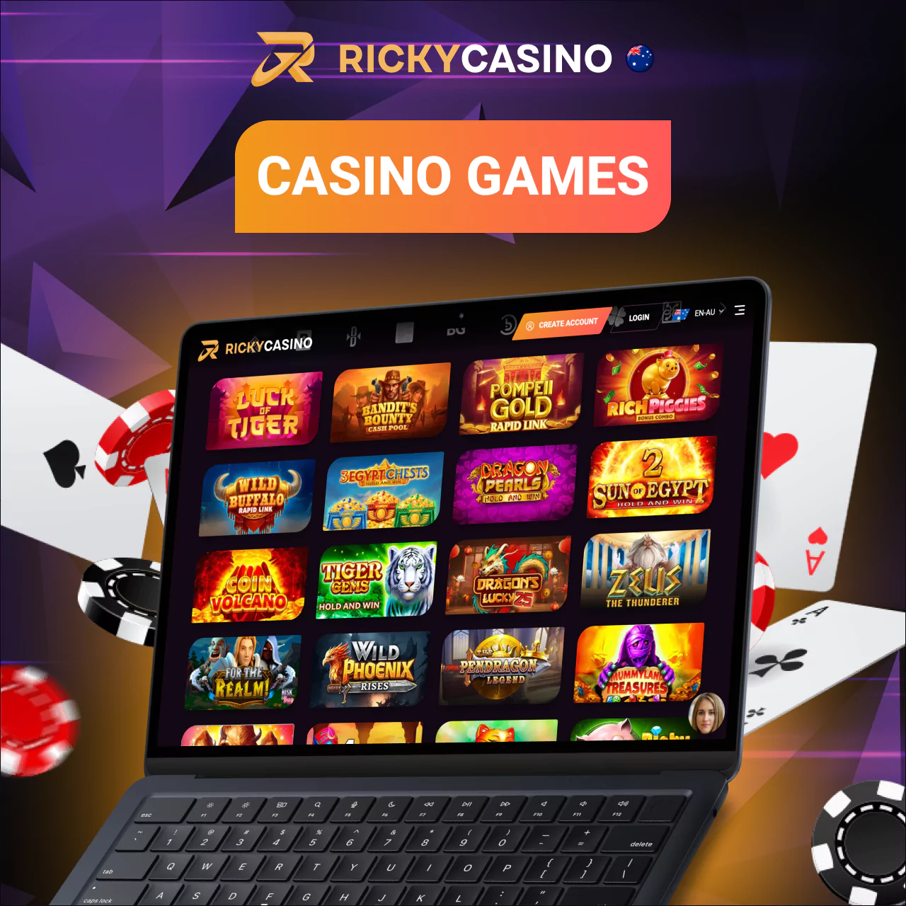 Variety of games at Ricky Casino