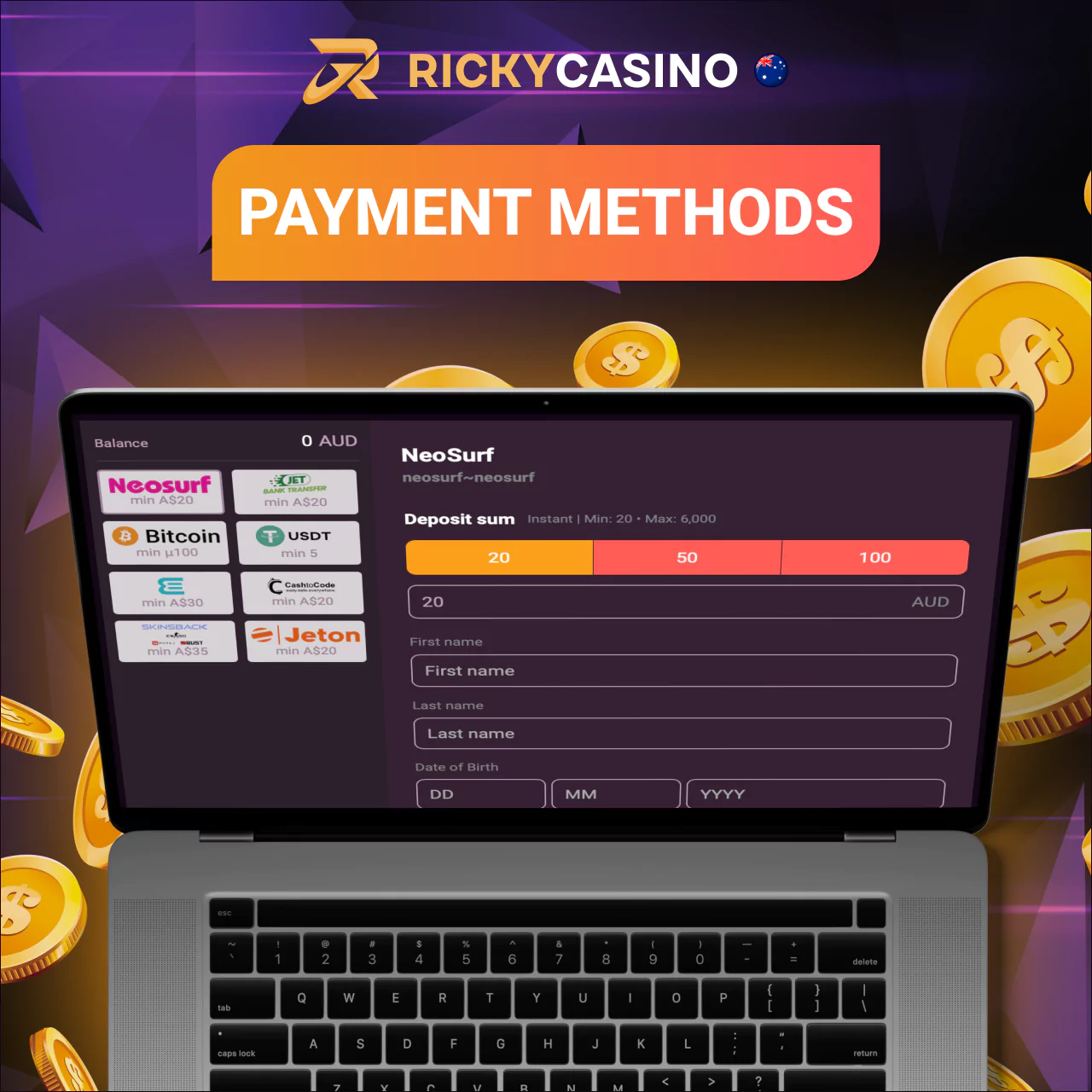 Available payment methods on the bookmaker's platform