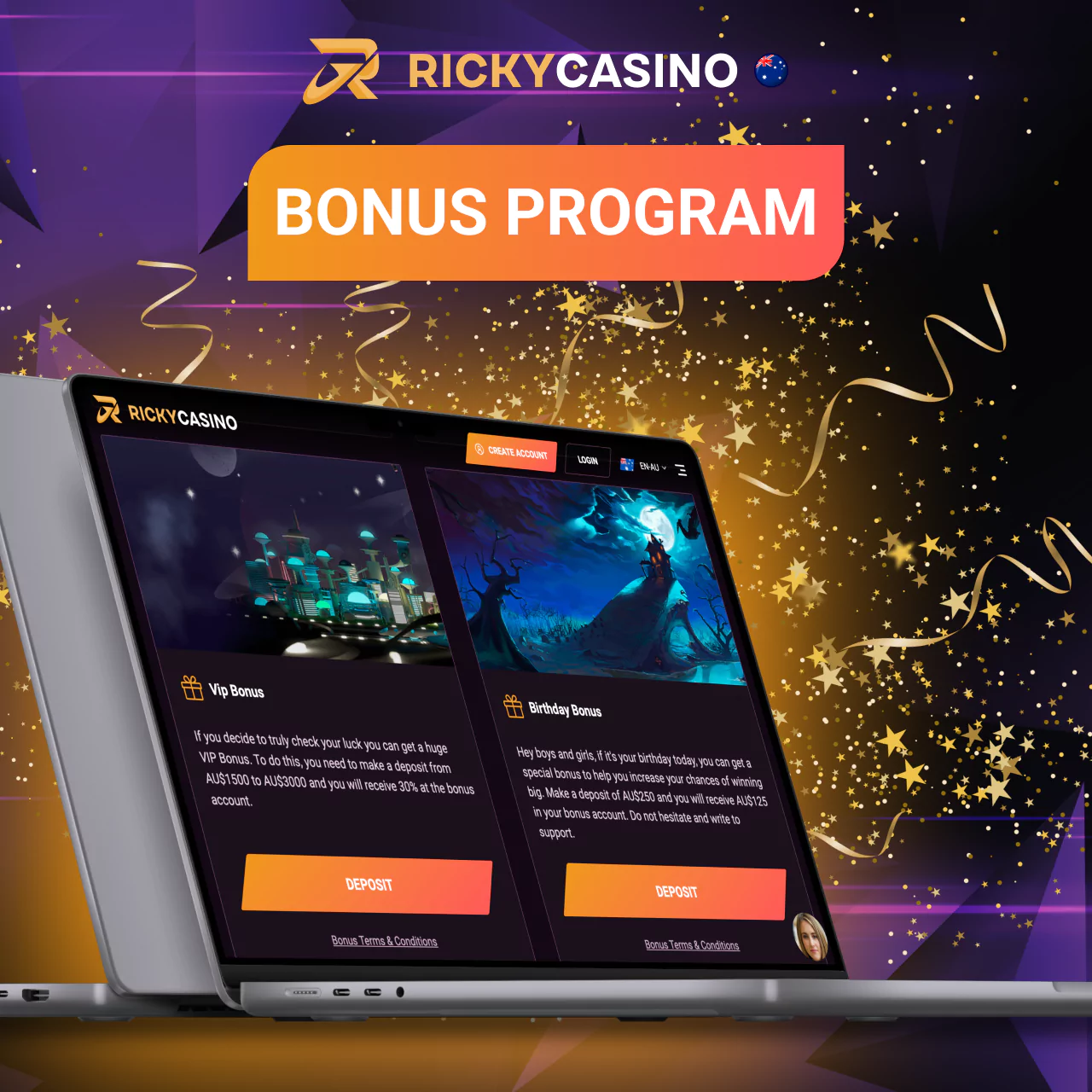 Bonus program for online casino users