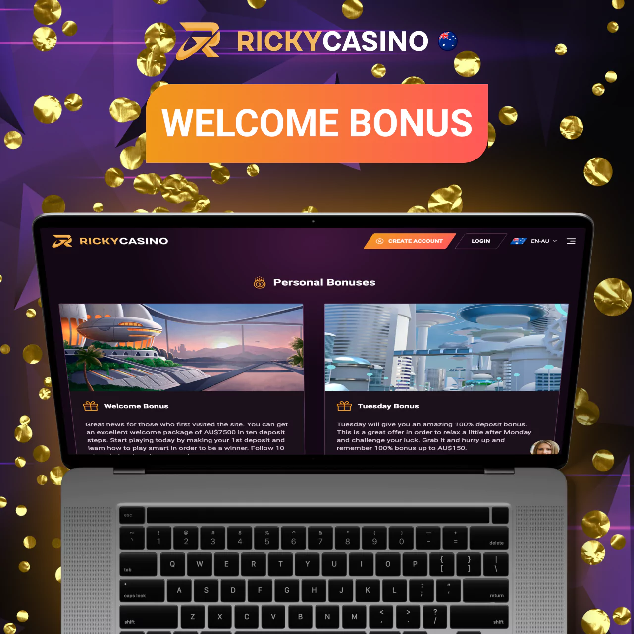 Welcome bonus from Ricky Casino bookmaker