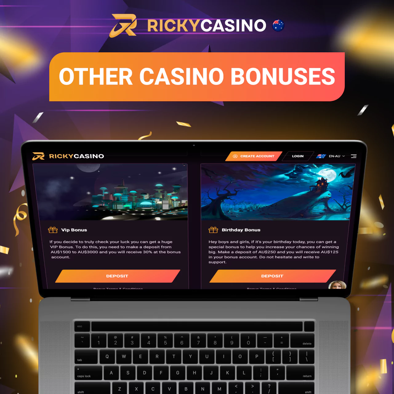 Additional bonus offers from Ricky Casino